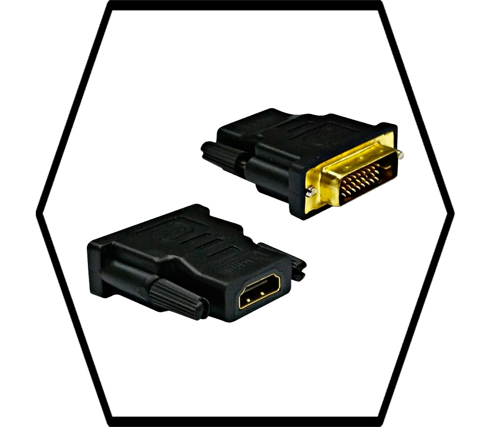 SKU 1066) Adaptador DVI a HDMI hembra a DVI macho - Dixontel